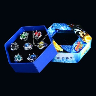 7Pcs/Set Fashion Jewelry Rings Katekyo Hitman Reborn Vongola Anime Alloy Rings