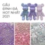 Gói đá trang trí gấu bearbrick nhiều màu sắc
