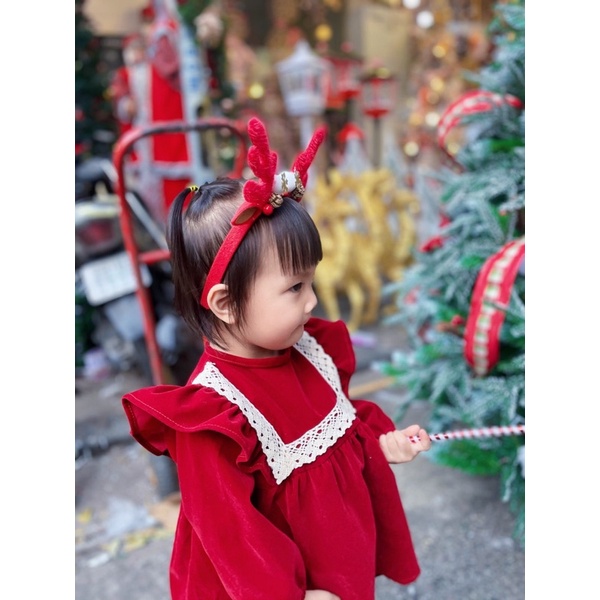 Váy Nhung Ren (Chất Vải Loại 1) Cho Bé