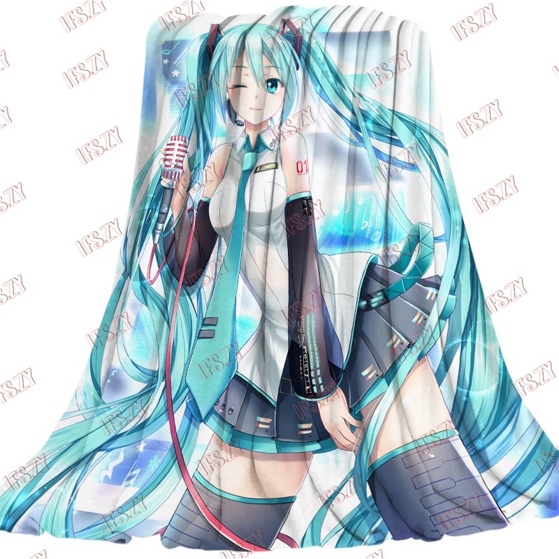 Vocaloid Chăn flannel Điều Hòa Không Khí 4 Kích Thước In Hình hatsune miku