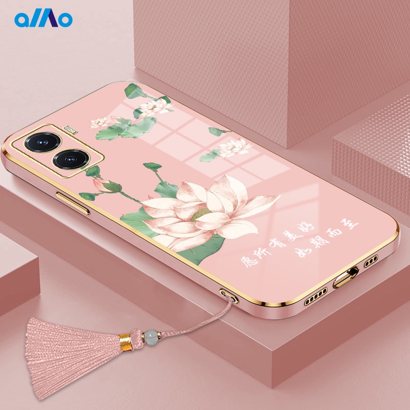 Vivo V2333 / Vivo Y03s V29 5g Y17s Y02 V21s Y02S Y35 4G Y30 5g Y16 5g Y01A Y77 5g Sáng Tạo Hoa Sen Đẹp Chống Sốc Cho Vivo Y77 Y75 Y55 5g