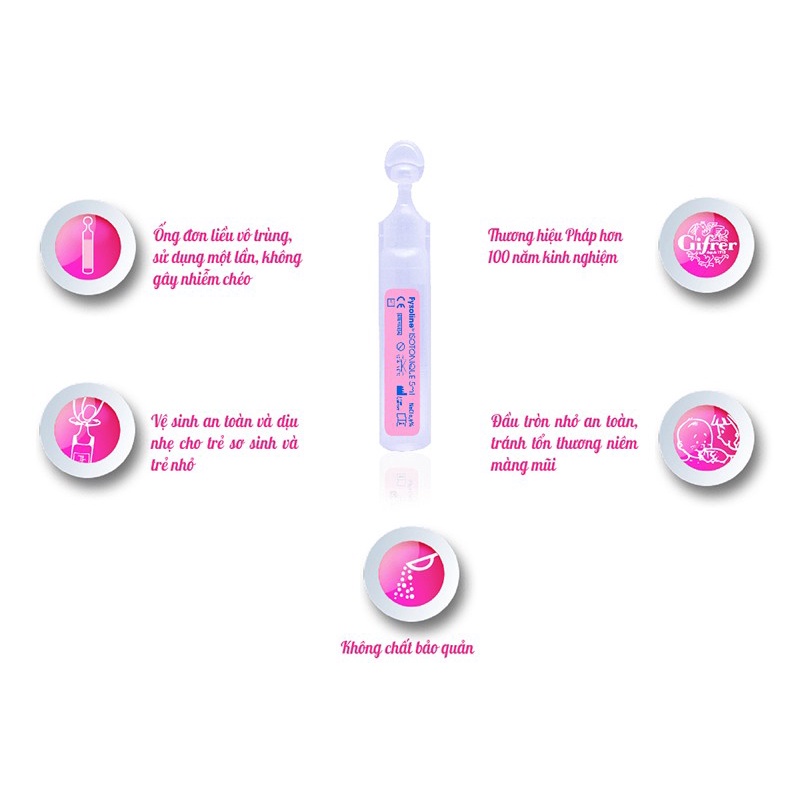 Ảnh Nước muối sinh lý Fysoline Gifrer Pháp vệ sinh mắt, mũi, miệng hàng ngày hộp 40 ống x 5ml 3