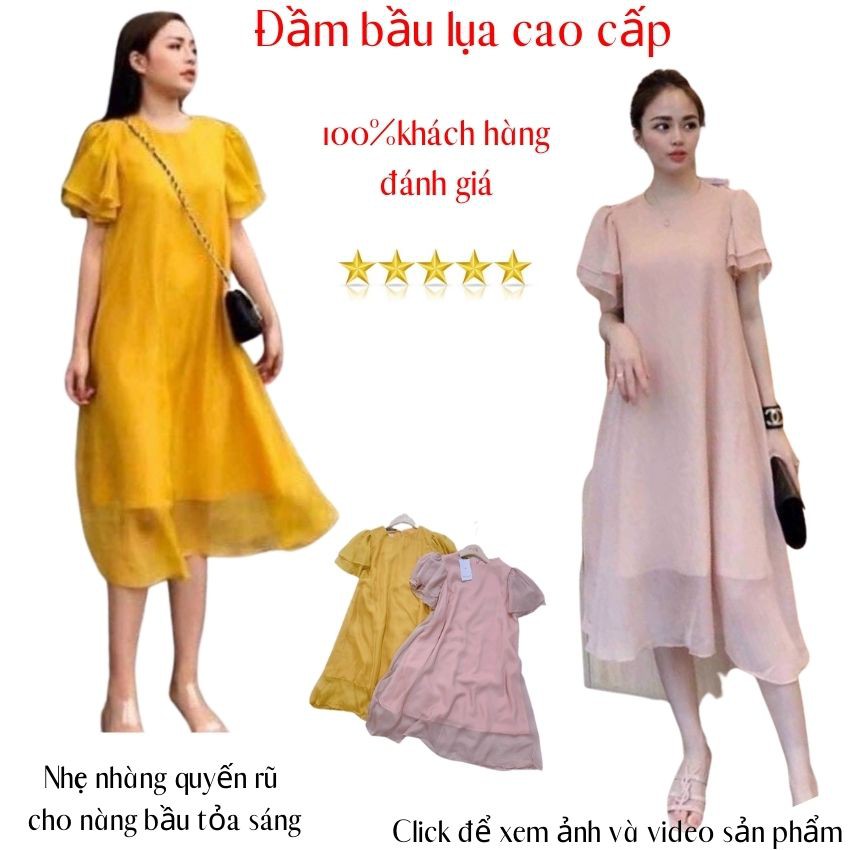(XẢ LỖ )Đầm bầu lụa cao cấp cho nàng xinh tươi xuống phố-Q0001