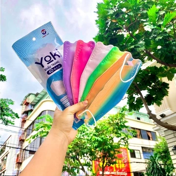 Set 20 cái khẩu trang 4D KF94 màu loang , khẩu trang cầu vòng loang màu ombre