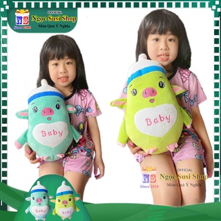 GẤU BÔNG HEO BÌNH SỮA BABY SIÊU MỀM MỊN CHO BÉ - THÚ BÔNG HEO BÌNH SỮA BABY