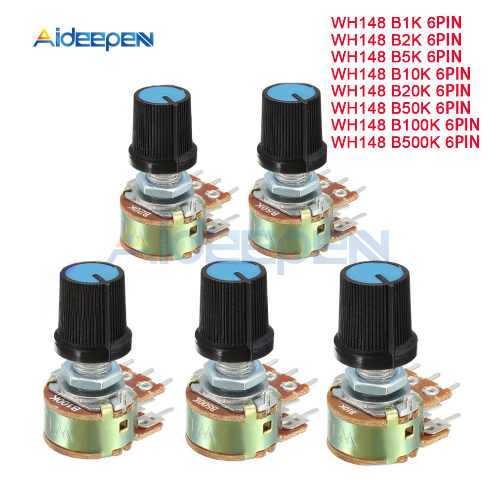 RUNCCI-YUN Kit 25Pcs Potentiomètres Rotatifs Linéaires B5K à B100K + Trimmers 3296W - Électronique DIY