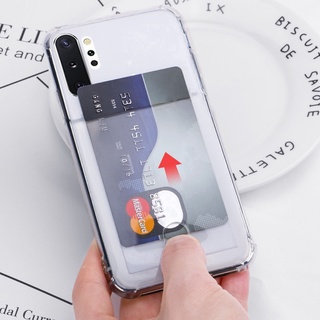 Ốp Điện Thoại TPU Túi Khí Trong Suốt Có Ngăn Đựng Thẻ Cho Samsung Galaxy S10 5G S9 Plus A90 5G Note10 Plus A70