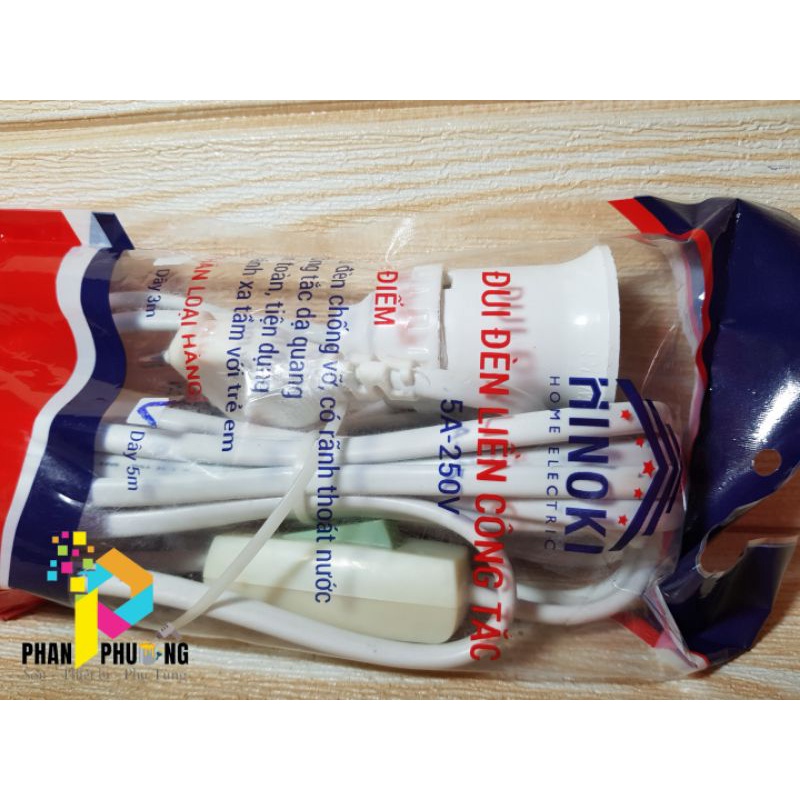 ĐUI ĐÈN LIỀN CÔNG TẮC HINOKI 3M/5M 5A_250V