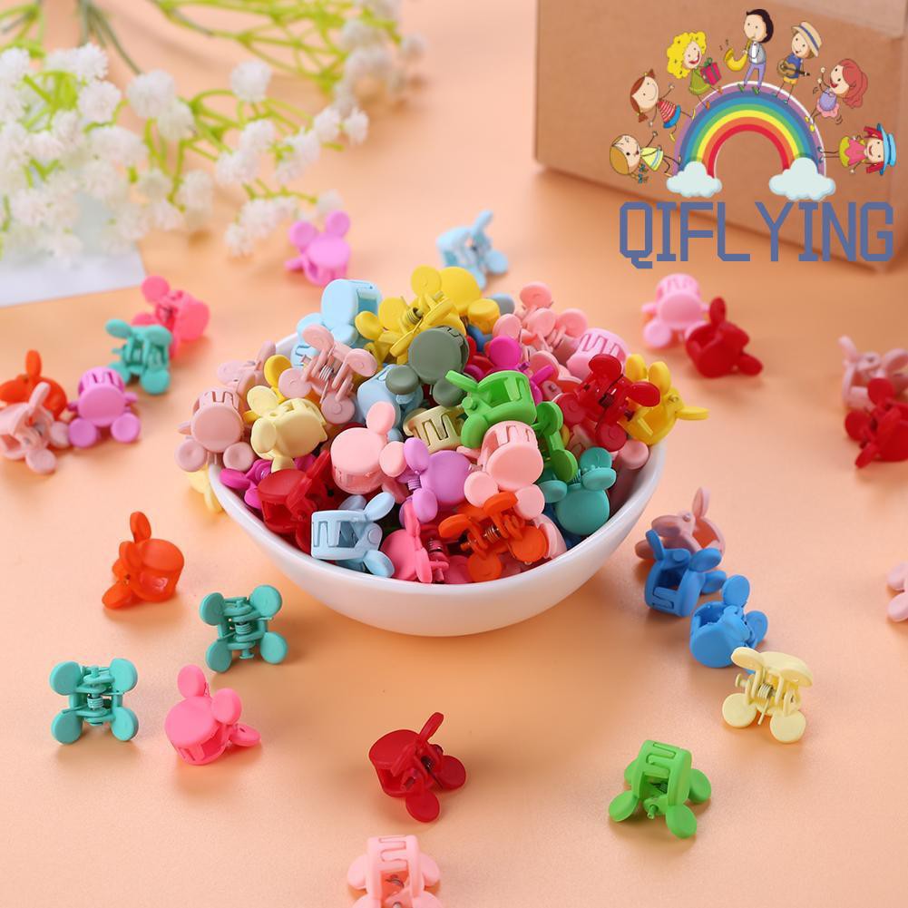 Set 50 Kẹp Tóc Càng Cua Nhí Mini Nhiều Màu Trang Trí Tóc Cho Bé Gái