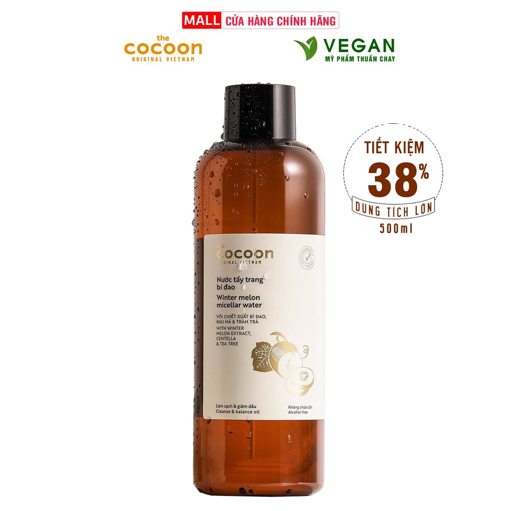 (Đã bán 35k) BIGSIZE - Nước tẩy trang bí đao cocoon 500ml dành cho da dầu, da mụn