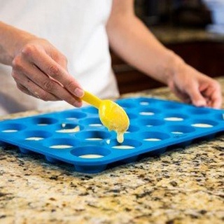 Khuôn Silicone 24 Khoang Khay Chảo Ốp Mini Cupcake Cookie Máy Nướng Khuôn Nướng Bánh Muffin Cốc Silicone