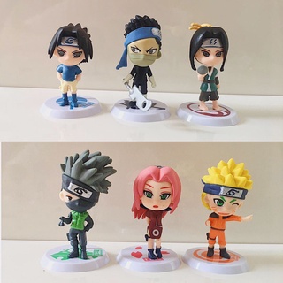 Set 6 Mô Hình Nhân Vật Phim Hoạt Hình Naruto Bằng Pvc 7cm
