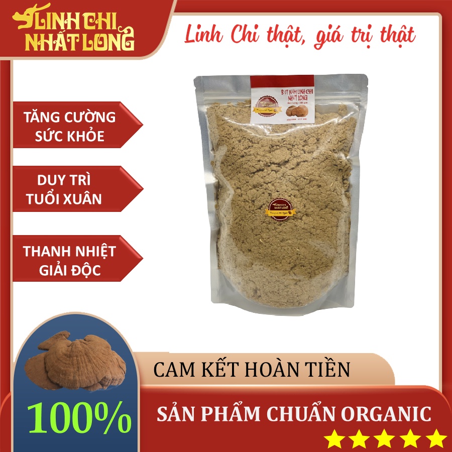 Nấm Linh Chi đỏ Nhất Long chính hãng-Túi Xay Nhuyễn 250gram-Ổn Định Đường Huyết, Mỡ Máu