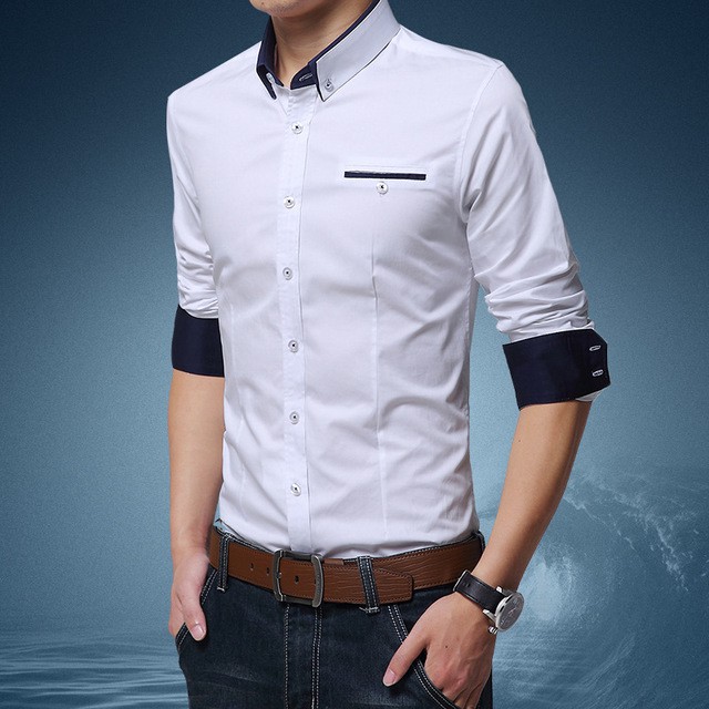 Áo Sơ Mi Nam Tay DàI MàU SắC Trơn Size M-5XL