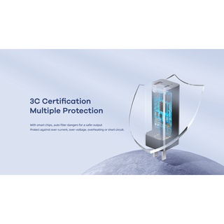 Cốc sạc nhanh 2 cổng Remax RP-U98 GaN 65W Folding Fast Charge USB 3.0 QC và PD TypeC (Trắng) - Hãng phân phối