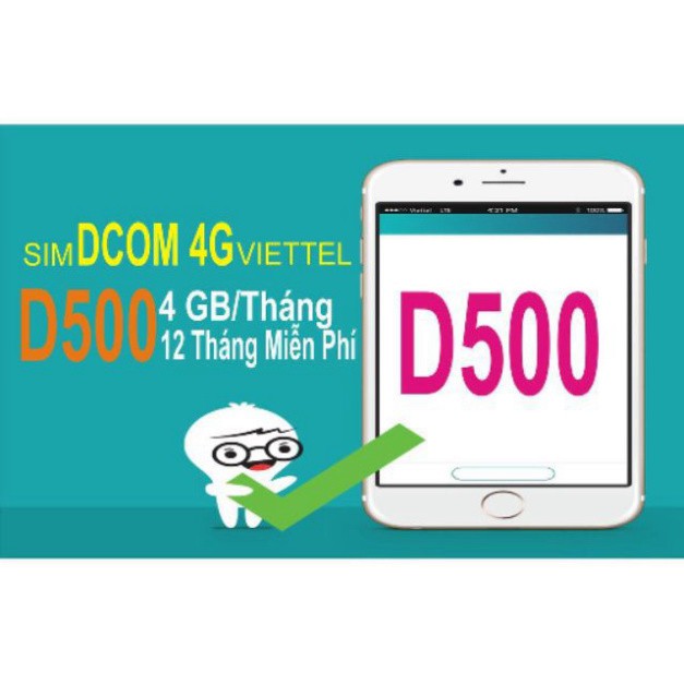 LDOL SIM 4G Viettel tiêu dùng TRỌN GÓI 1 NĂM 4G/THÁNG D500 12 BA41 ...