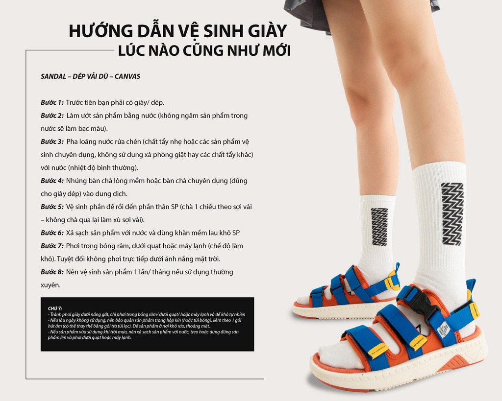 Hướng dẫn vệ sinh Sandal ZX