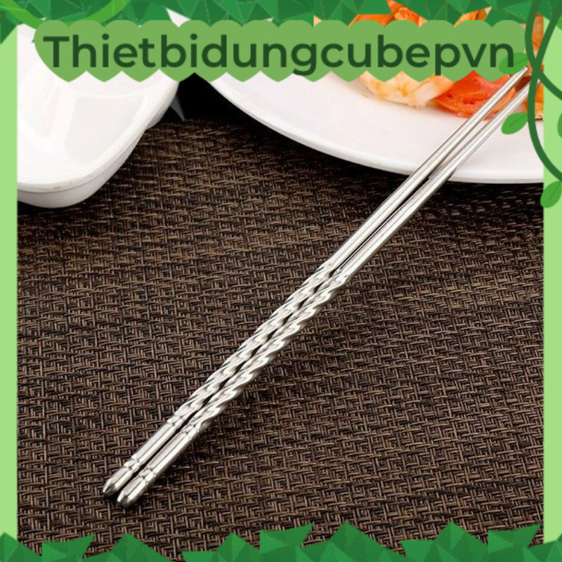 Bộ đũa inox xoắn, trơn 5 đôi an toàn, sang trọng, lịch sự xuất khẩu Hàn ...