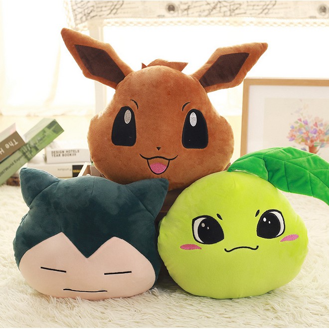 Ht3 Pokemon Gối Đệm Pikachu Eevee Snorlax Mềm Sang Trọng Đồ Chơi Sang Trọng Búp Bê Ấm Tay TH3