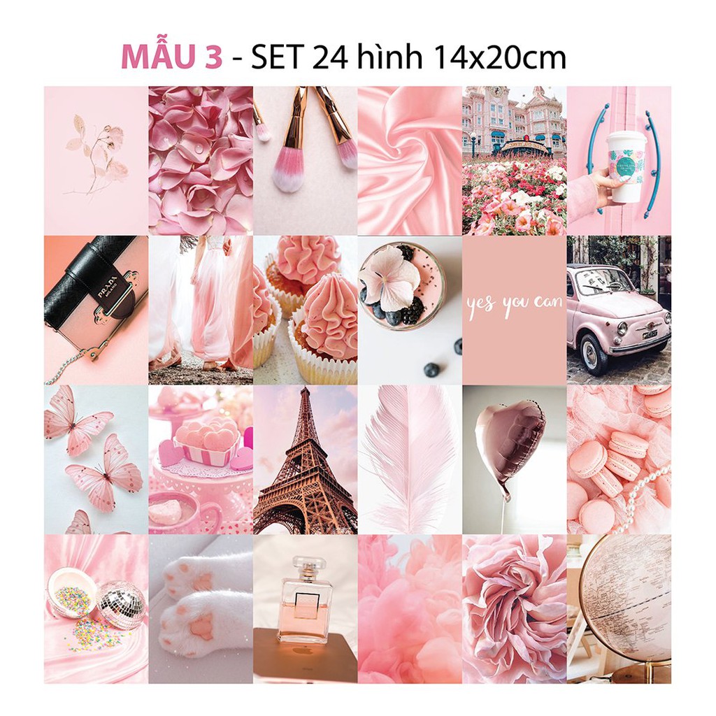 Postcard decor dán tường sticker vintage cute decal theme Pinky mẫu 3 1303 | BigBuy360 - bigbuy360.vn