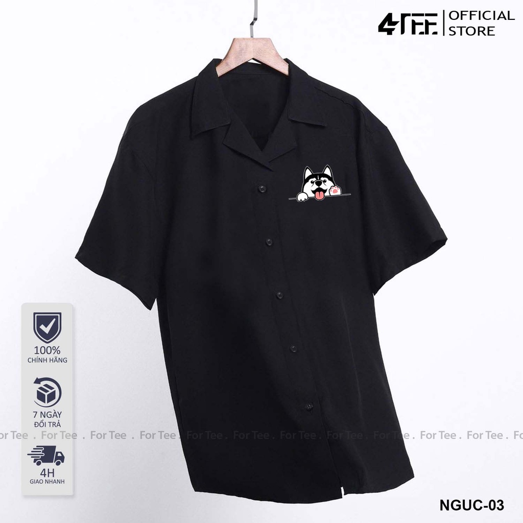 Áo sơ mi Basic Unisex form rộng , cổ vest -NGUC 03