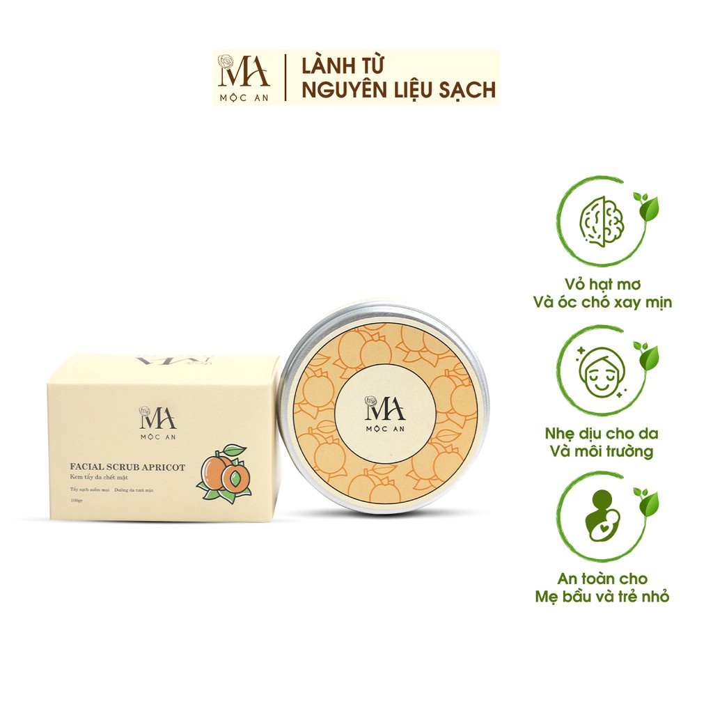 Mô tả Tẩy Da Chết Mặt Mộc An Vỏ Hạt Mơ Và Óc Chó Facial Scrub Apricot - Giúp Làn Da Sáng Mịn 100g - 3