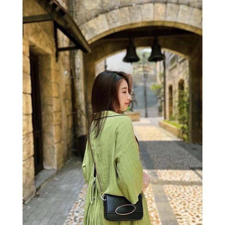 Bộ Áo Sơ Mi Dây Buộc Lưng Quần Short xanh bơ cốm trắng SQ029 Set Quần Đùi Áo Somi Cộc Tay Dáng Thụng Vải Đũi Gân 2 Màu