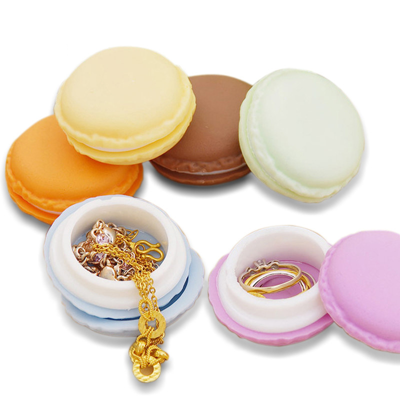 Hộp đựng trang sức mini kiểu bánh macaron màu sắc xinh xắn