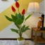 Cây giả - cây lan ý giả cao 1m decor màu đỏ/trắng