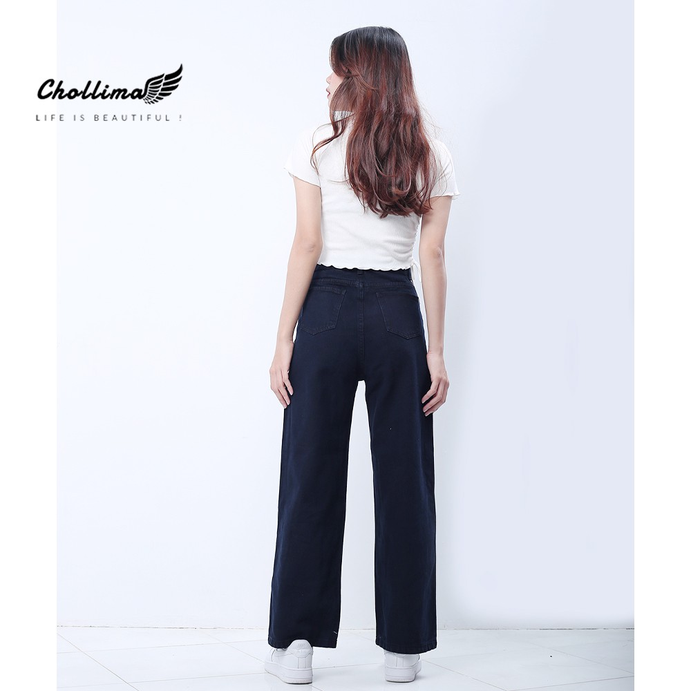 Ảnh Quần baggy jeans nữ Chollima ống rộng SIMPLE JEAN dài 98cm QD026 1