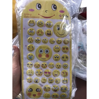 set 2 tấm  Sticker nổi mặt cười