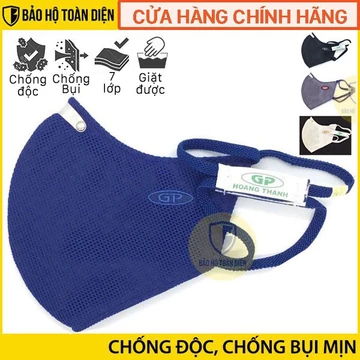 Khẩu trang 7 lớp than hoạt tính GP Extreme chống bụi, chống độc (Giặt được). Quai dán sau gáy