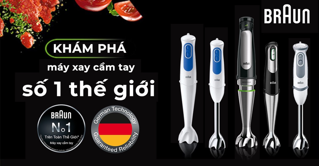 Mô tả Máy xay cầm tay  Braun, Công suất 1000w, chống văng, BH 24 tháng. - 9