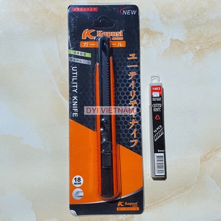 Dao rọc giấy mini hãng Kapusi Nhật Bản lưỡi thép không rỉ, cực sắc bén phù hợp với vặn phòng, cắt decal (dao cắt decal)