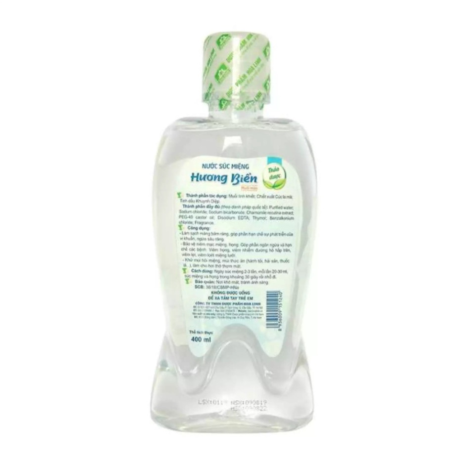 Ảnh Nước súc miệng sát khuẩn Hương Biển 400ml - NSM01, làm sạch, ngừa sâu răng, khử mùi hôi miệng, cho hơi thở thơm mát 1