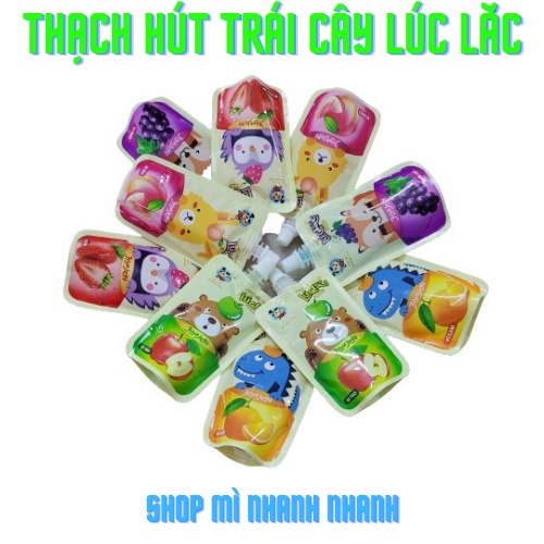 Combo 10 gói Thạch Hút Trái cây Lúc Lắc Việt Thái (5 vị ngẫu nhiên) 800ml