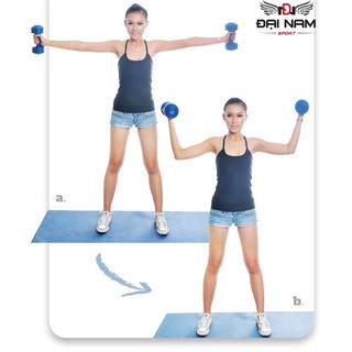 Bộ Tạ Tay 6kg Bọc Cao Su Trơn Lõi Thép Cao Cấp Đại Nam Sport (Tổng 12kg)