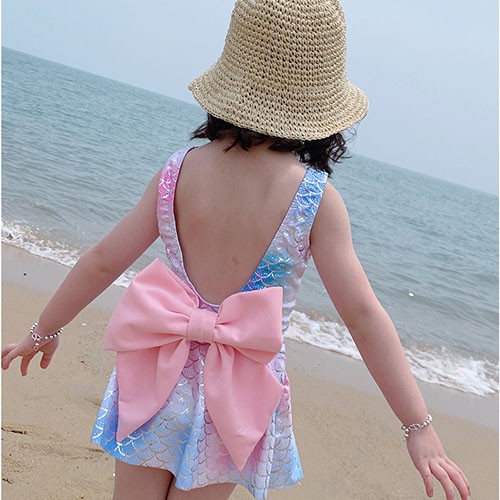 Đồ bơi trẻ em dạng váy SPORTY SW1912, áo 1 mảnh liền thân màu lấp lánh
