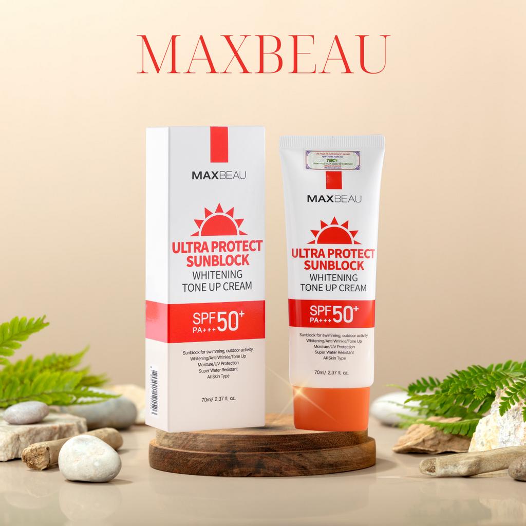 Ảnh Kem Chống Nắng Kháng Nước, Nâng Tone, Trắng Da Maxbeau Ultra Protect Sunblock TAC 70ml 4