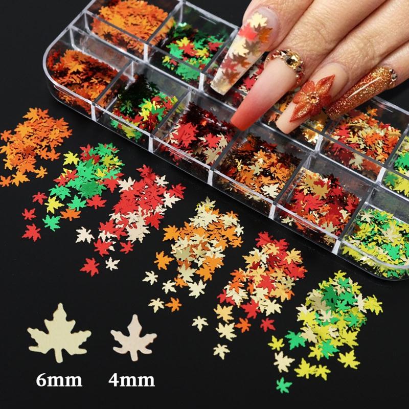Lá Rơi Màu Holographic Lấp Lánh Dùng Trang Trí Móng Tay / Cơ Thể