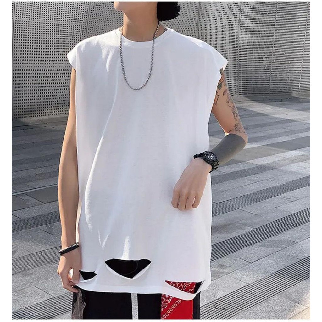 Áo thun Tanktop TORN TORN ICVCVNI Unisex Menwear Cotton
