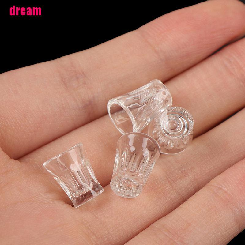 Bộ 4 Mẫu Cốc Nhựa Trong Suốt Cho Búp Bê Nhà