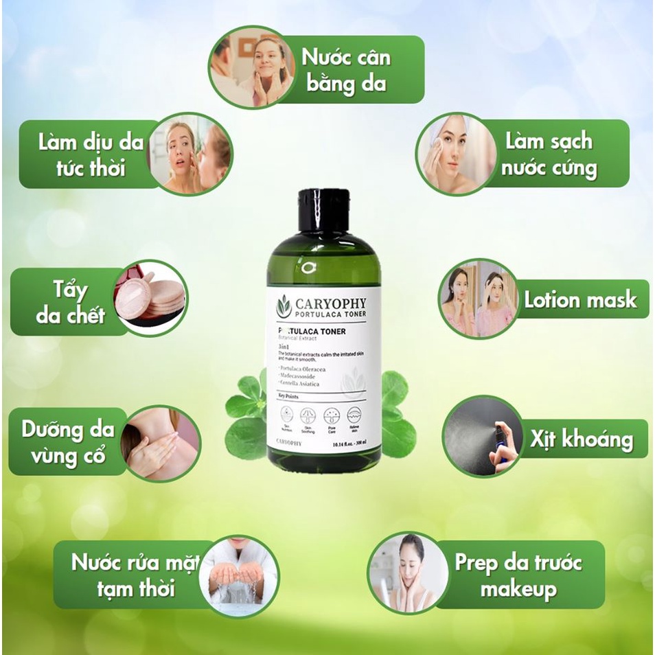 Nước Hoa Hồng Giảm Mụn Caryophy Portulaca 300ml Cocolux