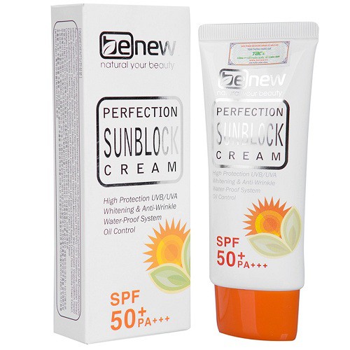 Ảnh Combo 2 tuýp kem chống nắng trắng da, kiềm dầu Benew SUN BLOCK CREAM SPF 50 PA +++ Hàn Quốc 50ml/Tuýp- Hàng chính hãng 4