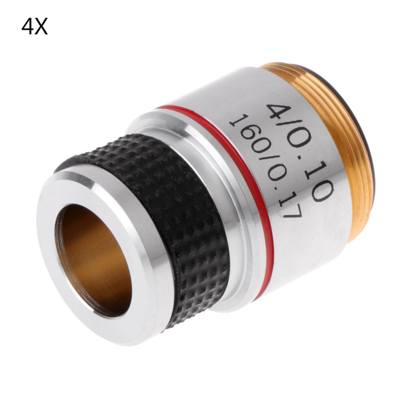 Set 4 Thấu Kính Hiển Vi 10x40x 100x Achromatic Objective 185
