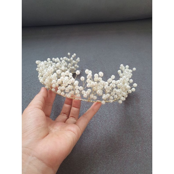 Cài tóc cô dâu phối hạt ngọctrai cao cấp, phụ kiện cài tóc cô dâu, băng đô tóc, phụ kiện cưới