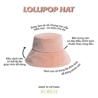 Mũ Bucket Nhung Vành Rộng - LOLLIPOP HAT