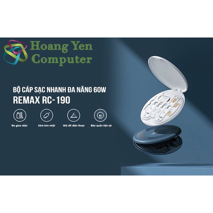 Cáp Sạc Đa Năng 6 in 1 Remax RC-190, Hộp Đựng Tiện Lợi, Sang Trọng - BH 6 Tháng - Hoàng Yến Computer