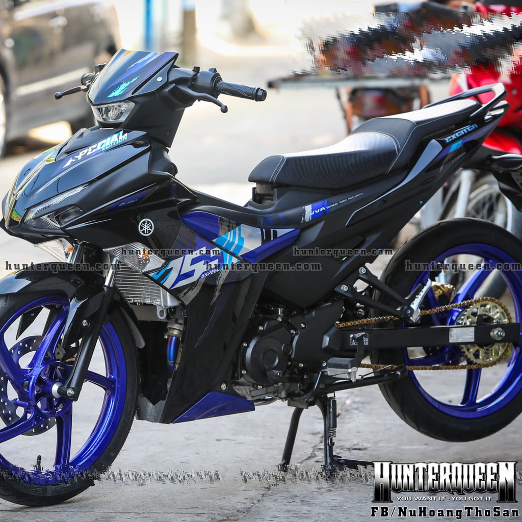 Tem rời in UV cao cấp. Decal Exciter 155 màu đen, tem xanh. Mẫu hot 2022. Không bay màu