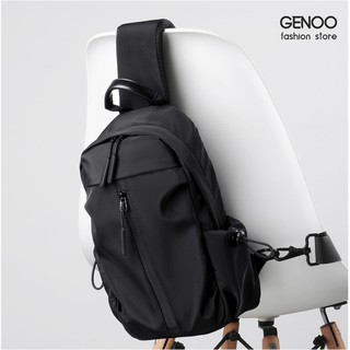 Túi Đeo Chéo Nam Nữ Basic Thể Thao Chống Nước GN004 Balo Một Quai Đeo Vai Bao Tử Vải Đen Mềm Mịn Cao Cấp GENBAG
